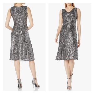 NWT Taylor Dresses Women's Sleeveless Cowl Neck Sequin Dress, Size 8